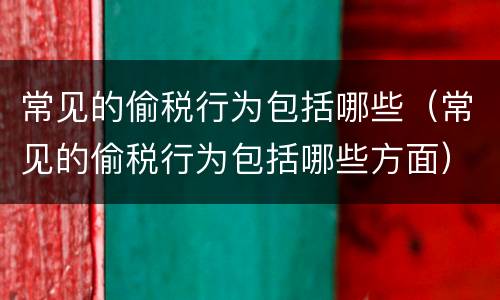 常见的偷税行为包括哪些（常见的偷税行为包括哪些方面）
