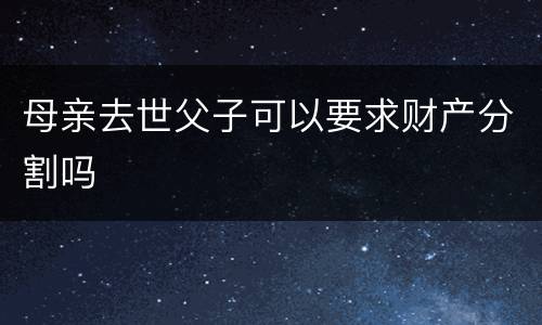 母亲去世父子可以要求财产分割吗