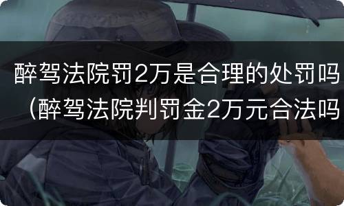醉驾法院罚2万是合理的处罚吗（醉驾法院判罚金2万元合法吗）