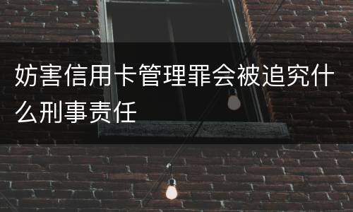 妨害信用卡管理罪会被追究什么刑事责任