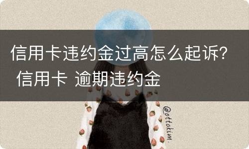 信用卡违约金过高怎么起诉？ 信用卡 逾期违约金