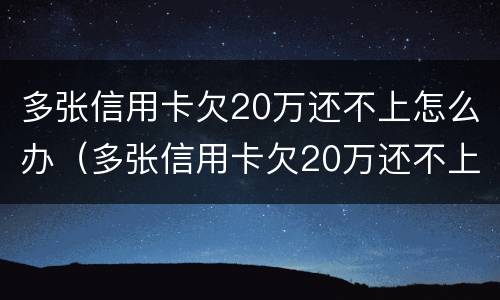 多张信用卡欠20万还不上怎么办（多张信用卡欠20万还不上怎么办呀）