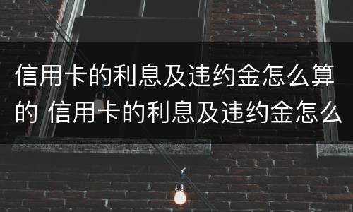 信用卡的利息及违约金怎么算的 信用卡的利息及违约金怎么算的呢