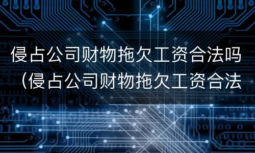 侵占公司财物拖欠工资合法吗（侵占公司财物拖欠工资合法吗）