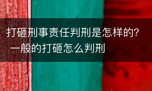 打砸刑事责任判刑是怎样的？ 一般的打砸怎么判刑
