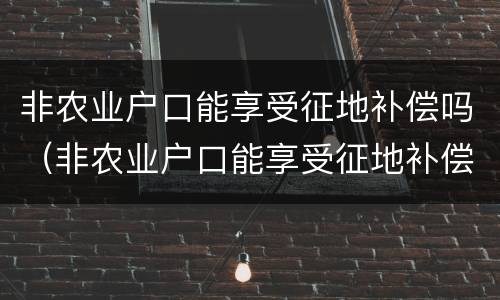 非农业户口能享受征地补偿吗（非农业户口能享受征地补偿吗）