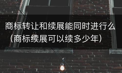 商标转让和续展能同时进行么（商标续展可以续多少年）