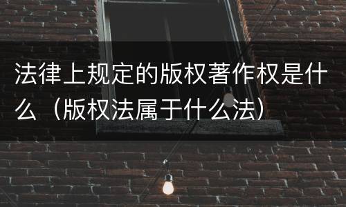 法律上规定的版权著作权是什么（版权法属于什么法）