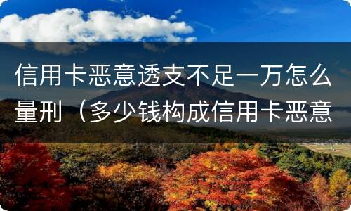 信用卡恶意透支不足一万怎么量刑（多少钱构成信用卡恶意透支）
