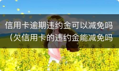 信用卡逾期违约金可以减免吗（欠信用卡的违约金能减免吗）