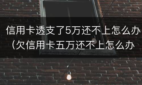 信用卡透支了5万还不上怎么办（欠信用卡五万还不上怎么办）