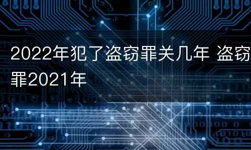 2022年犯了盗窃罪关几年 盗窃罪2021年