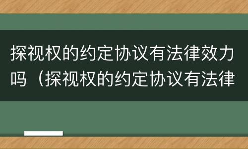 探视权的约定协议有法律效力吗（探视权的约定协议有法律效力吗）