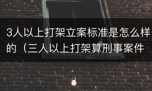 3人以上打架立案标准是怎么样的（三人以上打架算刑事案件）
