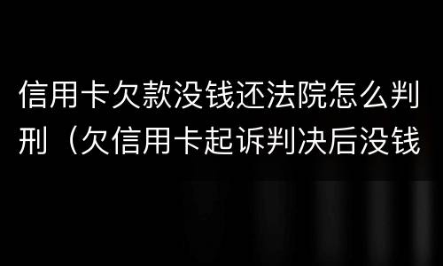 信用卡欠款没钱还法院怎么判刑（欠信用卡起诉判决后没钱还）