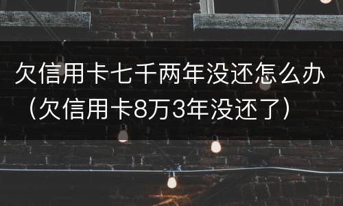 欠信用卡七千两年没还怎么办（欠信用卡8万3年没还了）