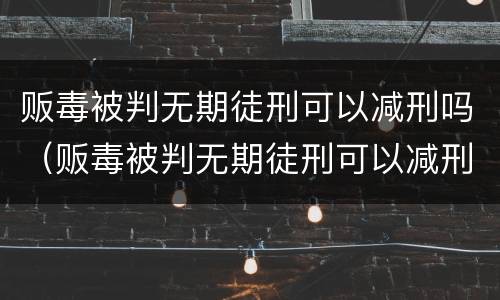 贩毒被判无期徒刑可以减刑吗（贩毒被判无期徒刑可以减刑吗多少年）