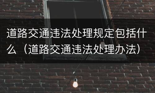 道路交通违法处理规定包括什么（道路交通违法处理办法）