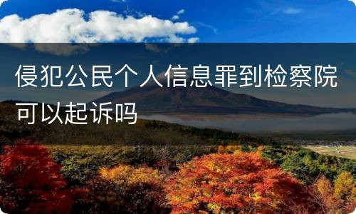 侵犯公民个人信息罪到检察院可以起诉吗