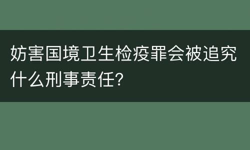 妨害国境卫生检疫罪会被追究什么刑事责任？