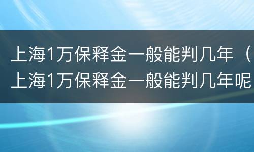 上海1万保释金一般能判几年（上海1万保释金一般能判几年呢）