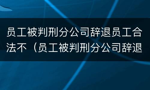 员工被判刑分公司辞退员工合法不（员工被判刑分公司辞退员工合法不合理）