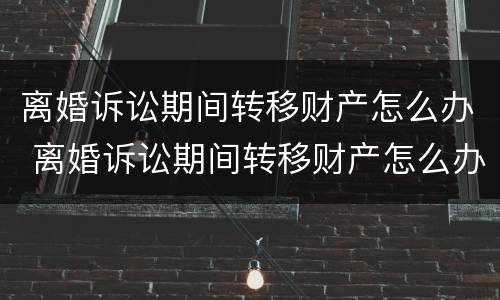 离婚诉讼期间转移财产怎么办 离婚诉讼期间转移财产怎么办手续