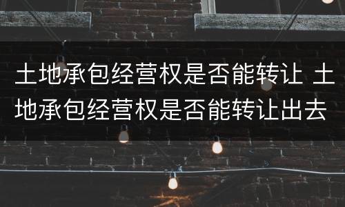 土地承包经营权是否能转让 土地承包经营权是否能转让出去