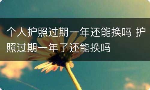 个人护照过期一年还能换吗 护照过期一年了还能换吗