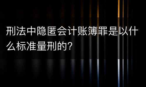 刑法中隐匿会计账簿罪是以什么标准量刑的?