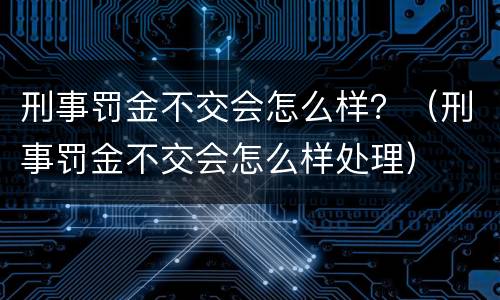 刑事罚金不交会怎么样？（刑事罚金不交会怎么样处理）