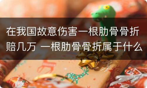在我国故意伤害一根肋骨骨折赔几万 一根肋骨骨折属于什么伤害,能赔偿多少钱
