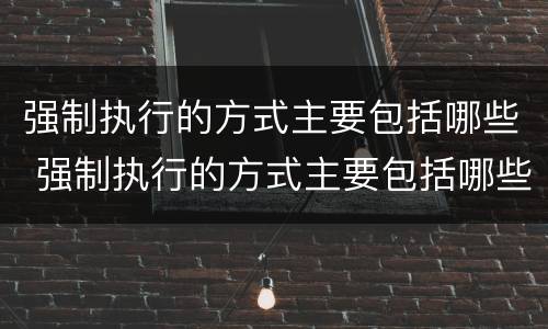 强制执行的方式主要包括哪些 强制执行的方式主要包括哪些内容