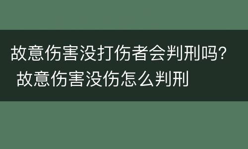 故意伤害没打伤者会判刑吗？ 故意伤害没伤怎么判刑