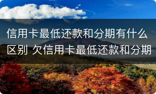 信用卡最低还款和分期有什么区别 欠信用卡最低还款和分期哪个合算