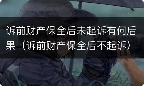 诉前财产保全后未起诉有何后果（诉前财产保全后不起诉）