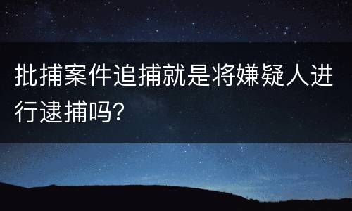 批捕案件追捕就是将嫌疑人进行逮捕吗？