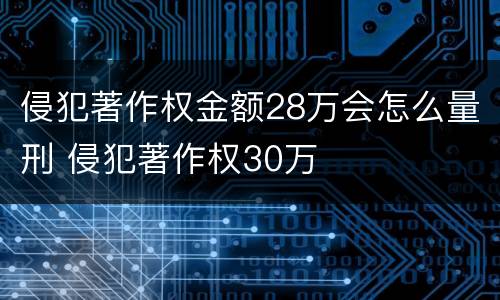侵犯著作权金额28万会怎么量刑 侵犯著作权30万