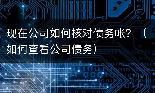 现在公司如何核对债务帐？（如何查看公司债务）