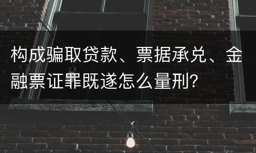 构成骗取贷款、票据承兑、金融票证罪既遂怎么量刑？