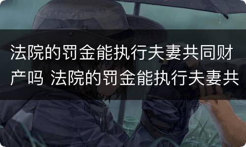 法院的罚金能执行夫妻共同财产吗 法院的罚金能执行夫妻共同财产吗多少钱