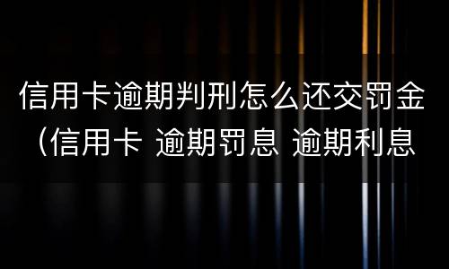 信用卡逾期判刑怎么还交罚金（信用卡 逾期罚息 逾期利息）