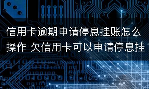 信用卡逾期申请停息挂账怎么操作 欠信用卡可以申请停息挂账吗