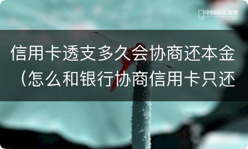 信用卡透支多久会协商还本金（怎么和银行协商信用卡只还本金）