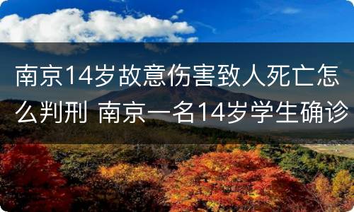 南京14岁故意伤害致人死亡怎么判刑 南京一名14岁学生确诊