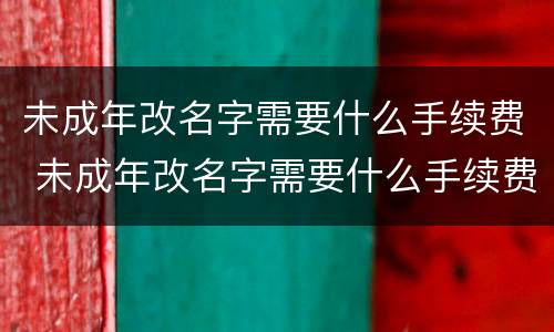 未成年改名字需要什么手续费 未成年改名字需要什么手续费呢
