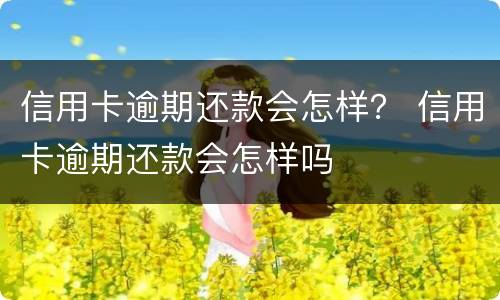 信用卡逾期还款会怎样？ 信用卡逾期还款会怎样吗