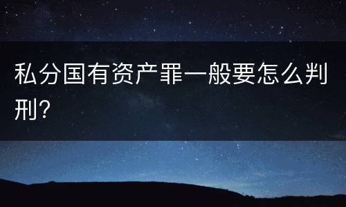 私分国有资产罪一般要怎么判刑?