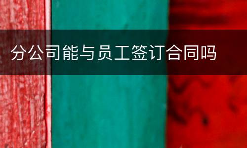 分公司能与员工签订合同吗