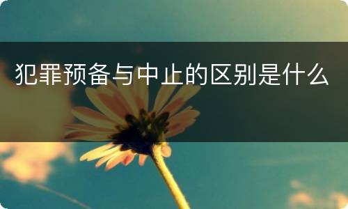 犯罪预备与中止的区别是什么